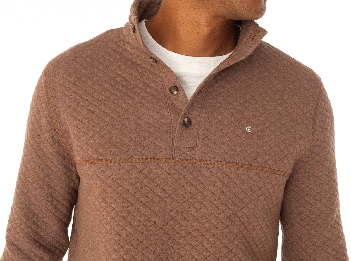Quilted Pullover - Heather Coffee