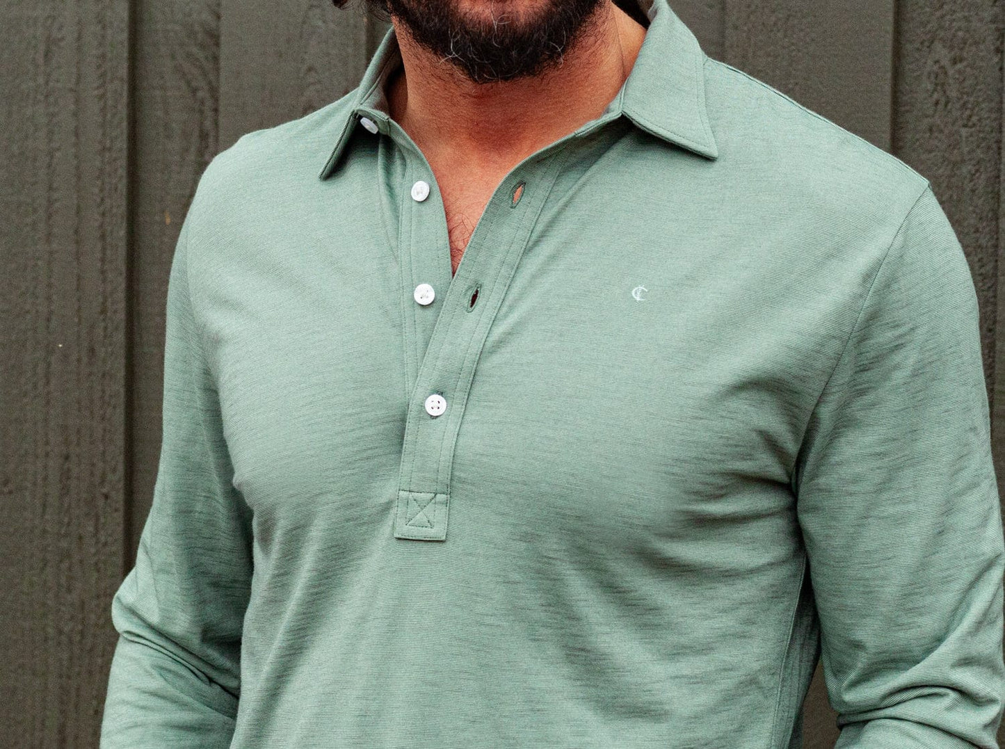 brrr° Long Sleeve Range Polo - Sage
