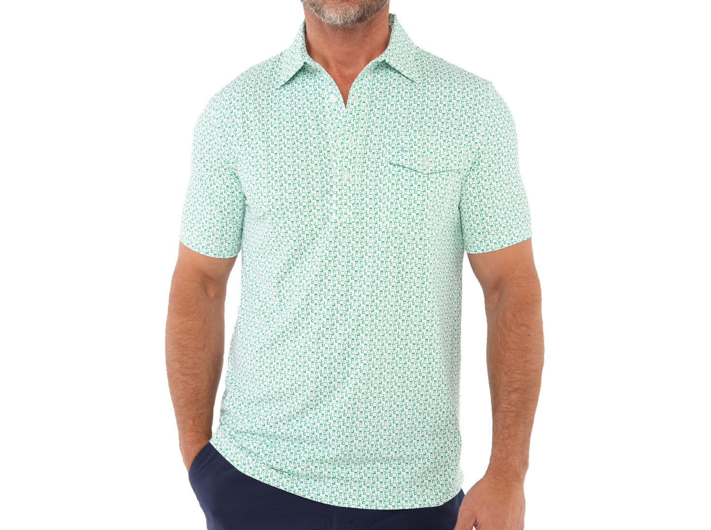PERFORMANCE SPORT PLAYERS SHIRT - Mid-Mod Print White