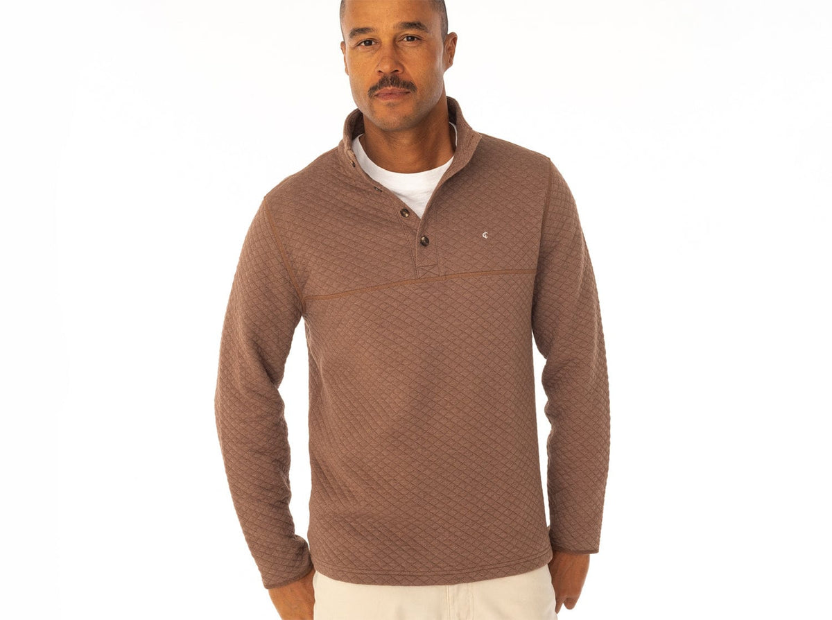 Quilted Pullover - Heather Coffee