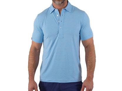 PERFORMANCE SPORT RANGE POLO - Double Stripe Sky
