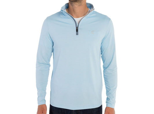 FEATHER PERFORMANCE PULLOVER - Heather Blue