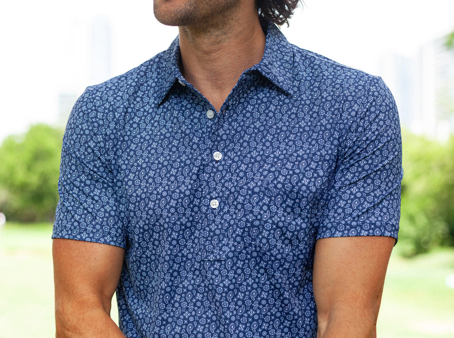 Performance Sport Range Polo - Bandana Print Navy