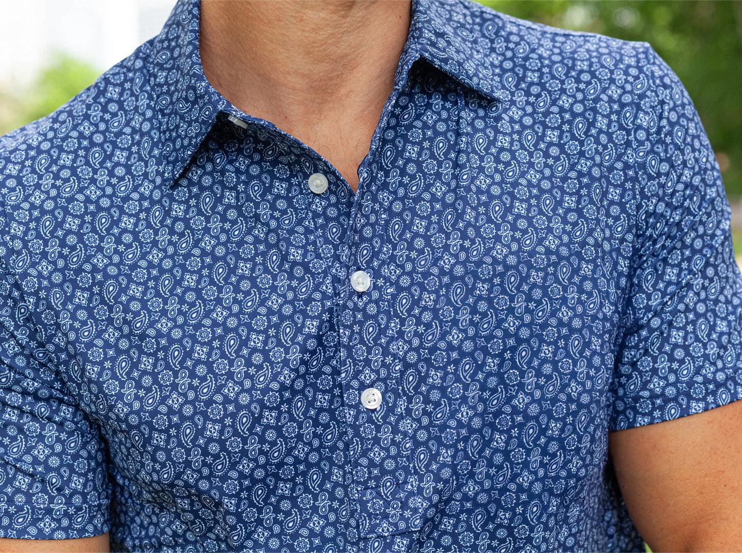 Performance Sport Range Polo - Bandana Print Navy