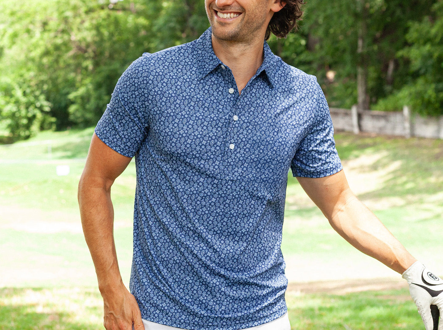 Performance Sport Range Polo - Bandana Print Navy