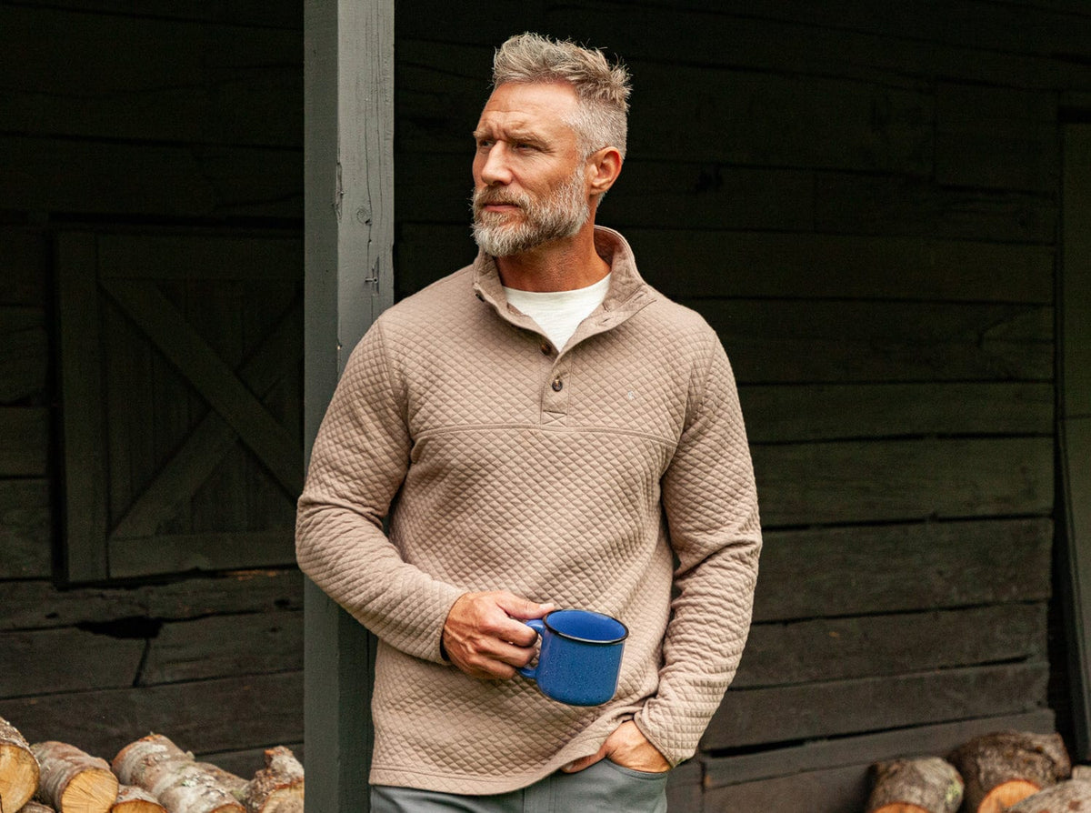 Quilted Pullover - Heather Sand