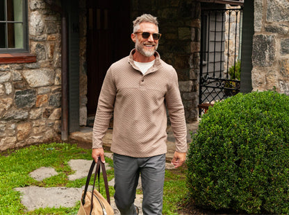 Quilted Pullover - Heather Sand
