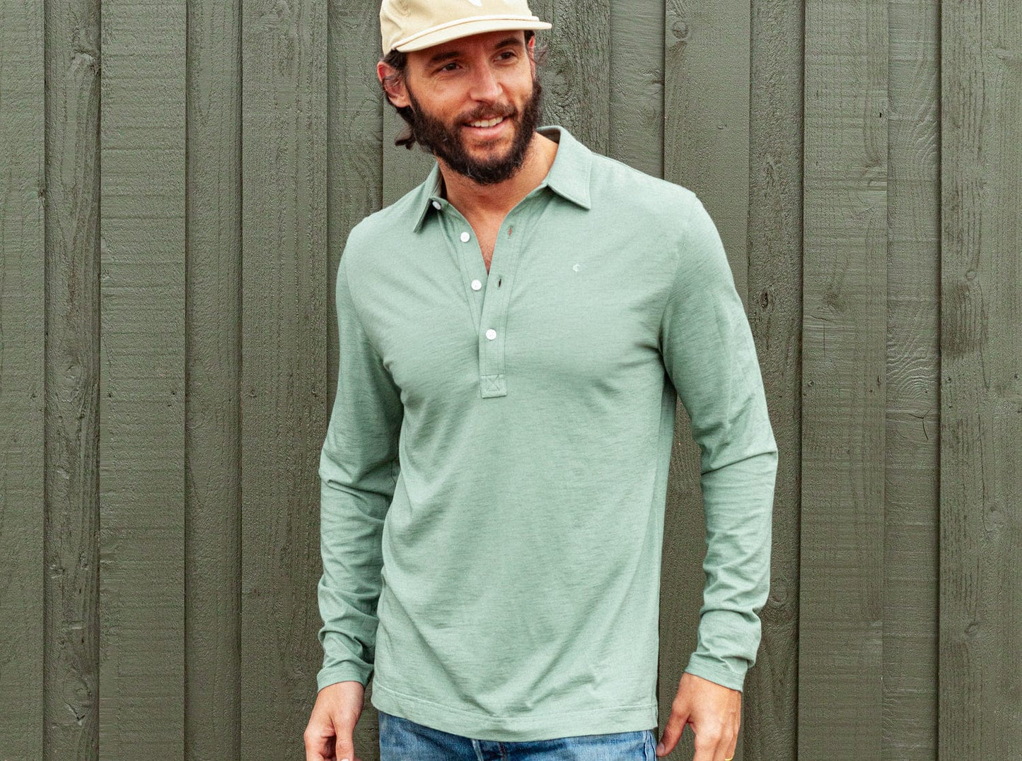brrr° Long Sleeve Range Polo - Sage