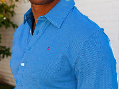 Long Sleeve Range Polo - Blue