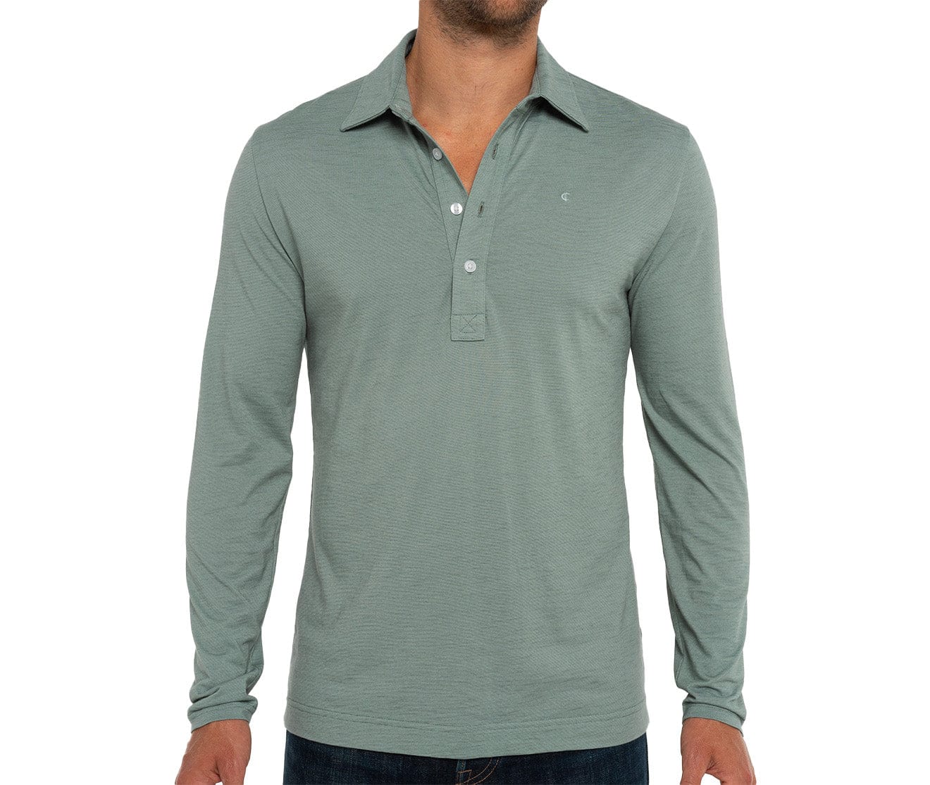 brrr° Long Sleeve Range Polo - Sage