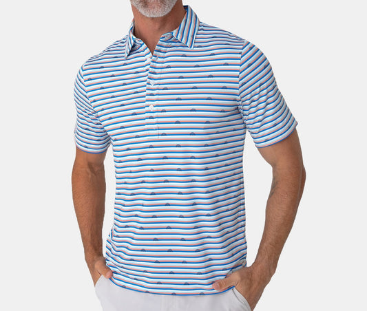 PERFORMANCE SPORT RANGE POLO - Sun Stripe Blue