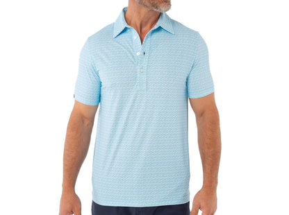 PERFORMANCE SPORT RANGE POLO - Roll ‘em Print Light Blue