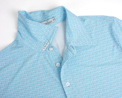 PERFORMANCE SPORT RANGE POLO - Roll ‘em Print Light Blue
